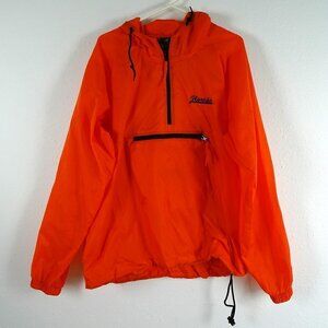 Florida Windbreaker Rain Jacket Men's XL Orange Packable 1/4 Zip Embroidered